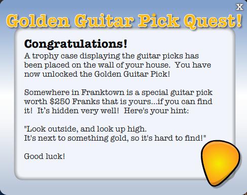 golden guitar pick quest info